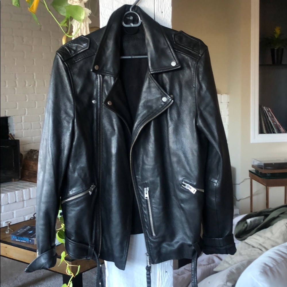 All saints leather jacket